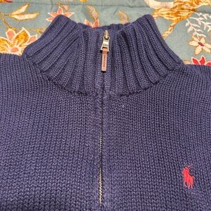 MEN'S POLO RALPH LAUREN 3/4 ZIP SWEATER SIZE SMALL